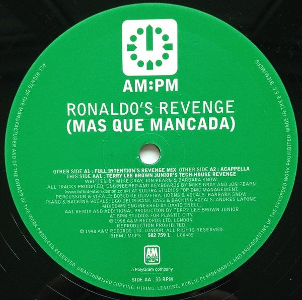 Ronaldo's Revenge : (Mas Que Mancada) (Full Intention / Terry Lee Brown Junior Mixes) (12", Single)