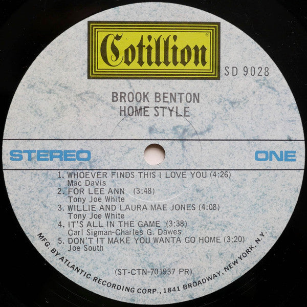 Brook Benton ~ Home Style (Vinyl) - Djungel & Jazz