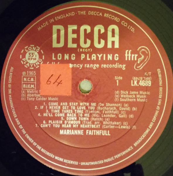 Marianne Faithfull ~ Marianne Faithfull (Vinyl) - Djungel & Jazz