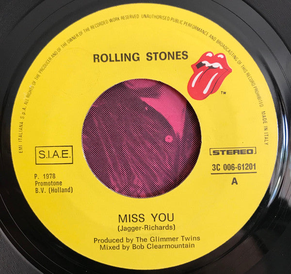 The Rolling Stones : Miss You (7", Single)