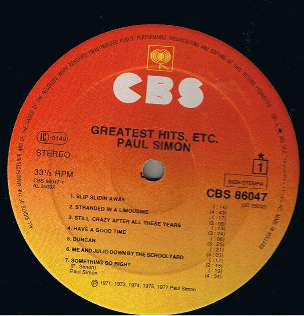 Paul Simon ~ Greatest Hits, Etc. (Vinyl) - Djungel & Jazz