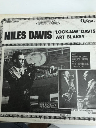 Miles Davis, & "Lockjaw" Davis, Art Blakey ~ Miles Davis, "Lockjaw" Davis, Art Blakey (Vinyl) - Djungel & Jazz