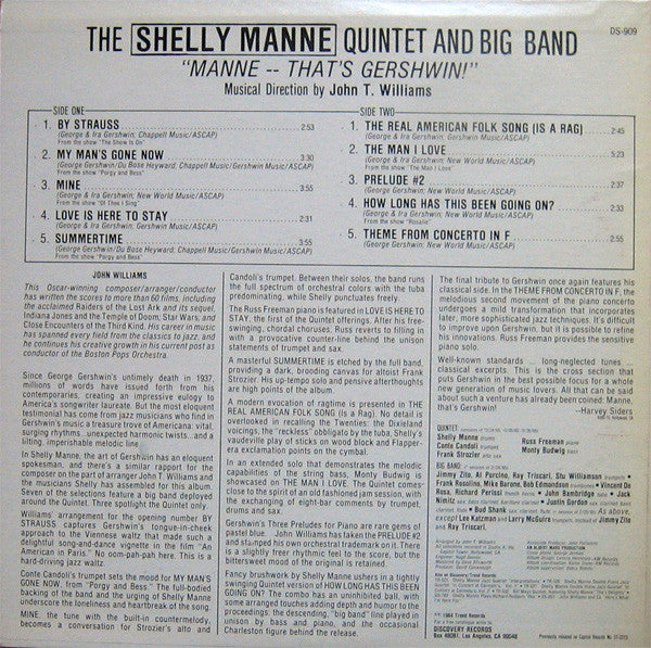 The Shelly Manne Quintet And Big Band ~ Manne -- That's Gershwin! (Vinyl) - Djungel & Jazz