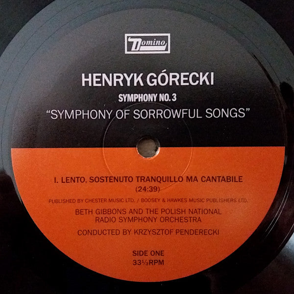 Henryk Górecki - Beth Gibbons, Polish National Radio Symphony Orchestra, Krzysztof Penderecki ~ Symphony No. 3 (Symphony Of Sorrowful Songs) Op. 36 (Vinyl) - Djungel & Jazz