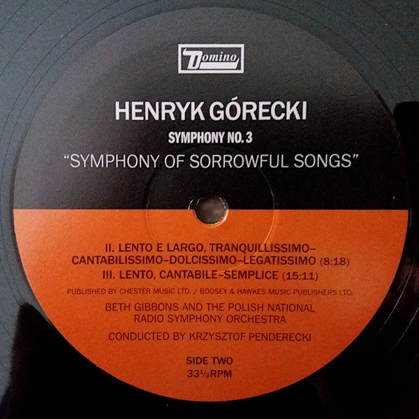 Henryk Górecki - Beth Gibbons, Polish National Radio Symphony Orchestra, Krzysztof Penderecki ~ Symphony No. 3 (Symphony Of Sorrowful Songs) Op. 36 (Vinyl) - Djungel & Jazz
