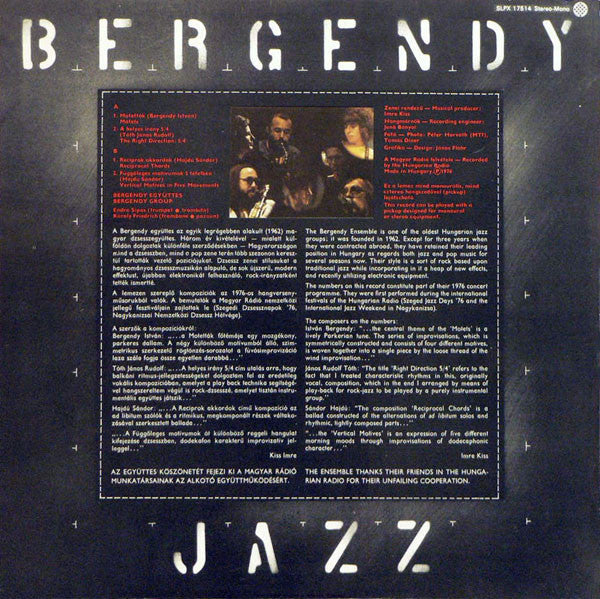 Bergendy : Jazz (LP, Album, Exp)