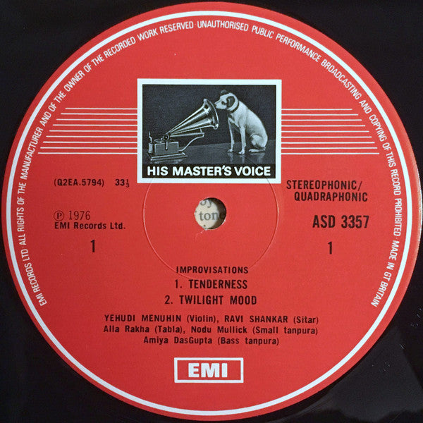 Yehudi Menuhin · Ravi Shankar · Jean-Pierre Rampal . Martine Géliot ~ Improvisations (Vinyl) - Djungel & Jazz