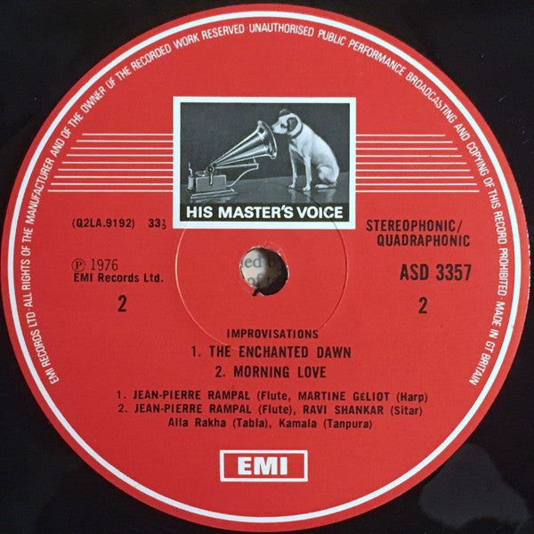 Yehudi Menuhin · Ravi Shankar · Jean-Pierre Rampal . Martine Géliot ~ Improvisations (Vinyl) - Djungel & Jazz