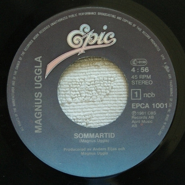 Magnus Uggla : Sommartid (Ny Version) (7", Single)