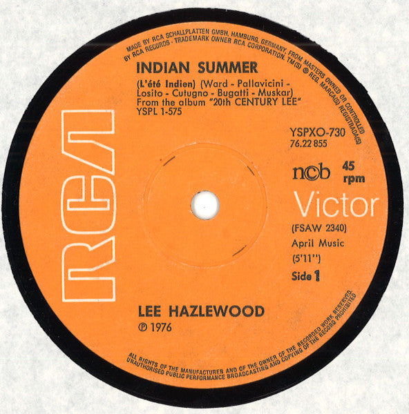 Lee Hazlewood ~ Indian Summer (Vinyl) - Djungel & Jazz