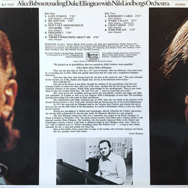 Alice Babs / Nils Lindberg's Orchestra ~ Alice Babs Serenading Duke Ellington (Vinyl) - Djungel & Jazz