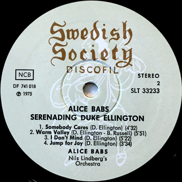 Alice Babs / Nils Lindberg's Orchestra ~ Alice Babs Serenading Duke Ellington (Vinyl) - Djungel & Jazz