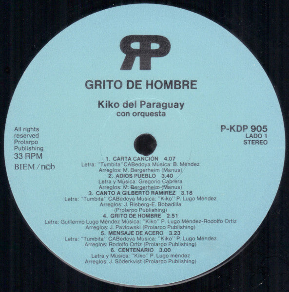 Kiko Del Paraguay ~ Grito De Hombre (Vinyl) - Djungel & Jazz