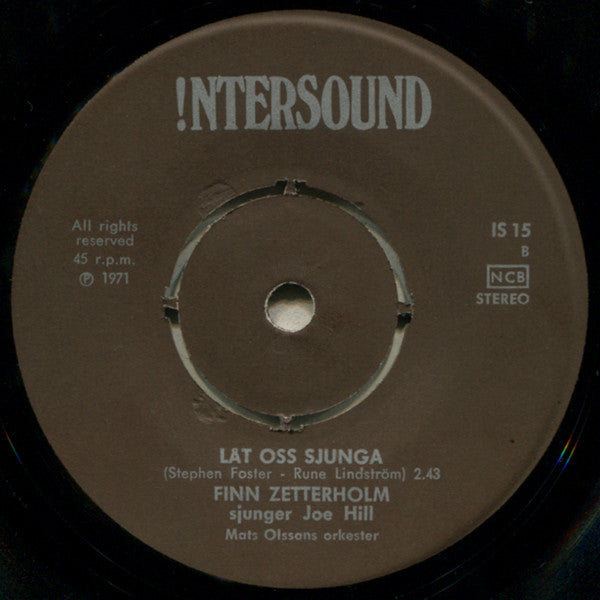 Finn Zetterholm ~ Luffaren / Låt Oss Sjunga (Vinyl) - Djungel & Jazz