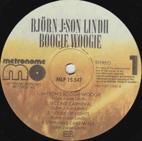 Björn J:Son Lindh ~ Boogie Woogie (Vinyl) - Djungel & Jazz