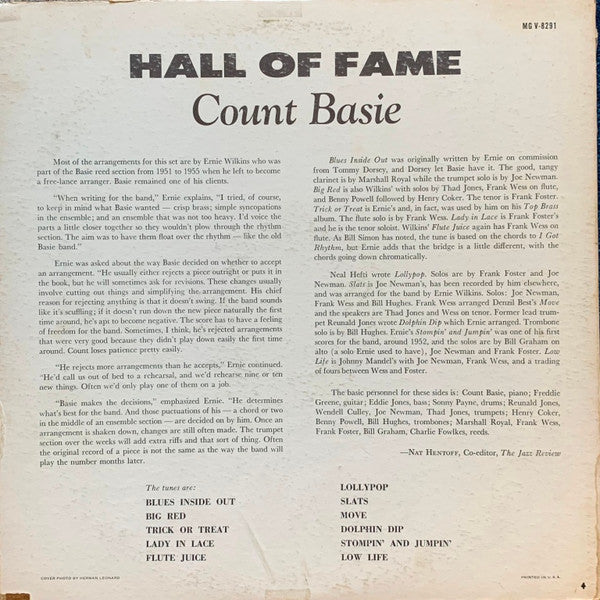 Count Basie ~ Hall Of Fame (Vinyl) - Djungel & Jazz