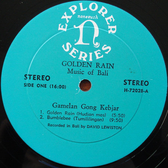 Various ~ Golden Rain - Balinese Gamelan Music - Ketjak: The Ramayana Monkey Chant (Vinyl) - Djungel & Jazz