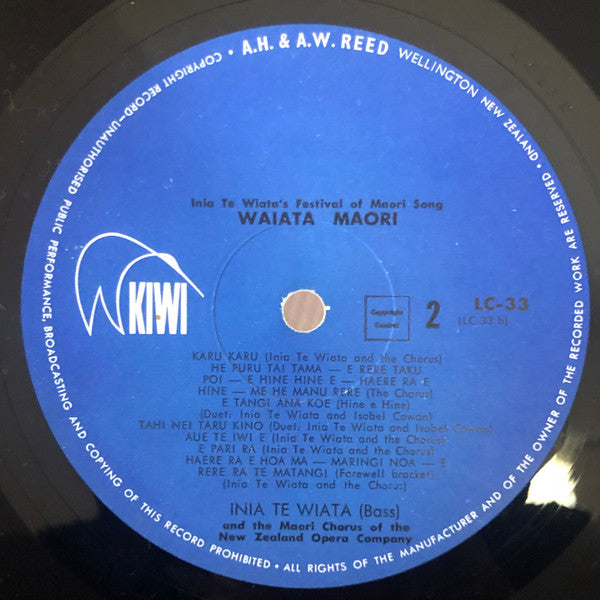 Inia Te Wiata And The Maori Chorus Of The New Zealand Opera Company : Inia Wiata's Festival Of Maori Song: Waiata Maori (LP, Mono)
