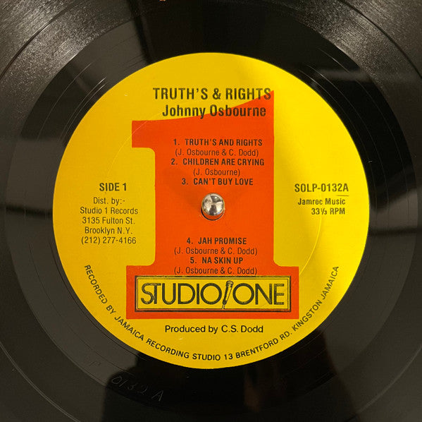 Johnny Osbourne : Truths And Rights (LP, Album)