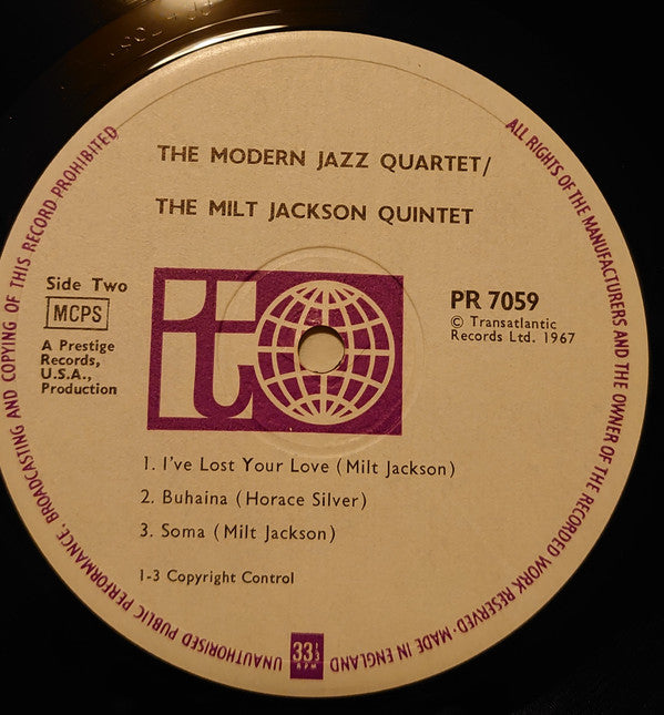 The Modern Jazz Quartet / Milt Jackson Quintet ~ Modern Jazz Quartet / Milt Jackson Quintet (Vinyl) - Djungel & Jazz