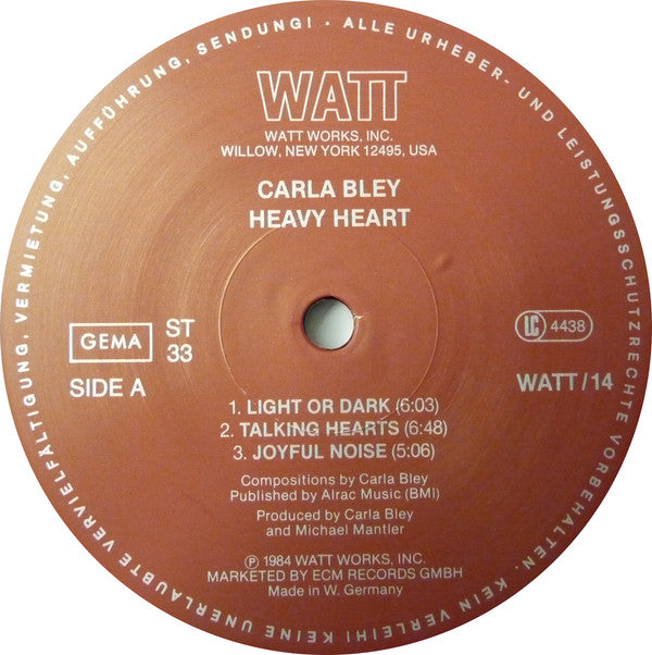 Carla Bley ~ Heavy Heart (Vinyl) - Djungel & Jazz