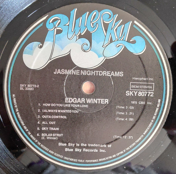 Edgar Winter ~ Jasmine Nightdreams (Vinyl) - Djungel & Jazz