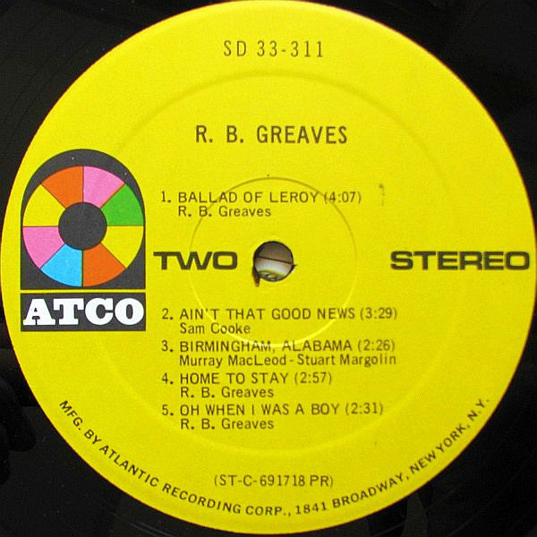 R.B. Greaves ~ R.B. Greaves (Vinyl) - Djungel & Jazz
