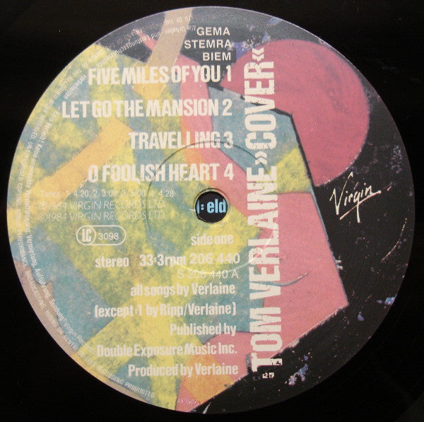 Tom Verlaine ~ Cover (Vinyl) - Djungel & Jazz