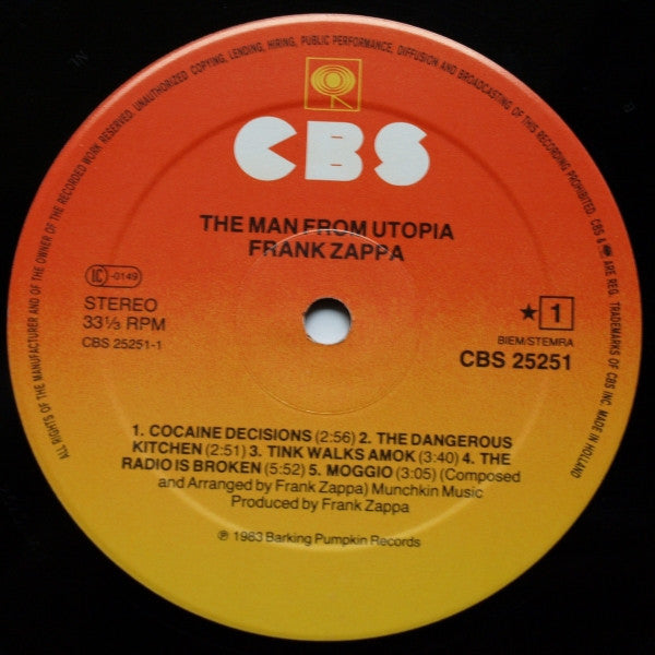 Zappa ~ The Man From Utopia (Vinyl) - Djungel & Jazz