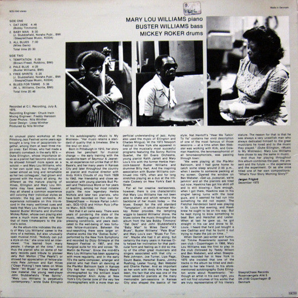 Mary Lou Williams Trio ~ Free Spirits (Vinyl) - Djungel & Jazz