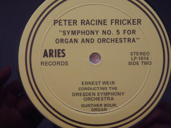 Ernest Weir, Gunther Bour, Rainer Kunad, Peter Racine Fricker, Gillian Weir, Sir Colin Davis, BBC Symphony Orchestra, Christian Collum, Günther Herbig ~ Concerto For Organ, Two String Orchestras And Drums; Symphony No. 5 For Organ And Orchestra (Vinyl) - Djungel & Jazz
