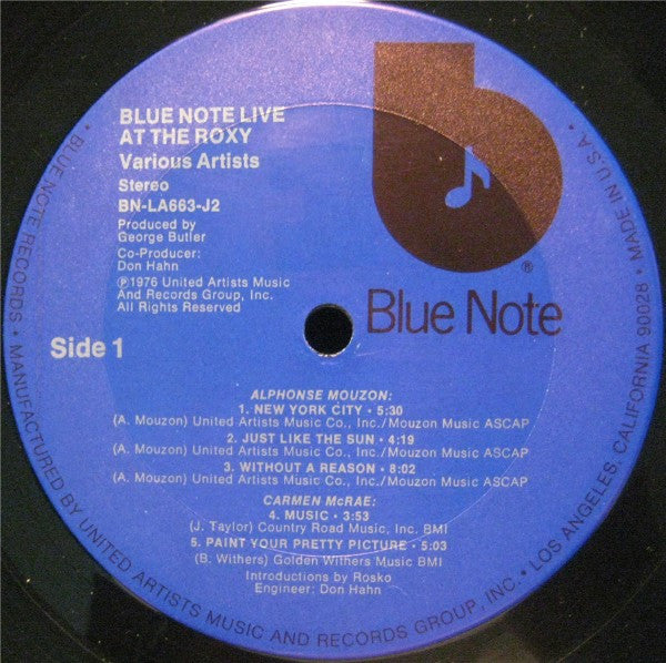 Various ~ Blue Note Live At The Roxy (Vinyl) - Djungel & Jazz
