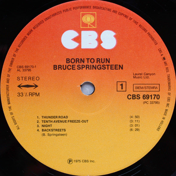 Bruce Springsteen : Born To Run (LP, Album, Gat)