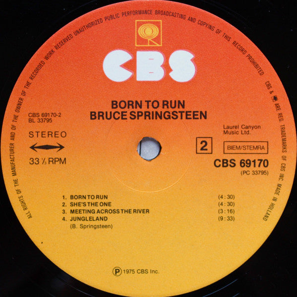 Bruce Springsteen : Born To Run (LP, Album, Gat)