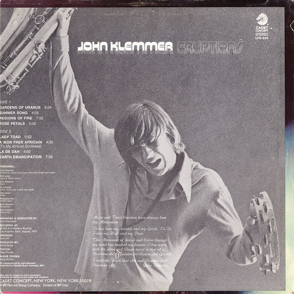 John Klemmer ~ Eruptions (Vinyl) - Djungel & Jazz