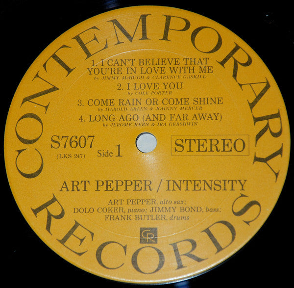 Art Pepper ~ Intensity (Vinyl) - Djungel & Jazz
