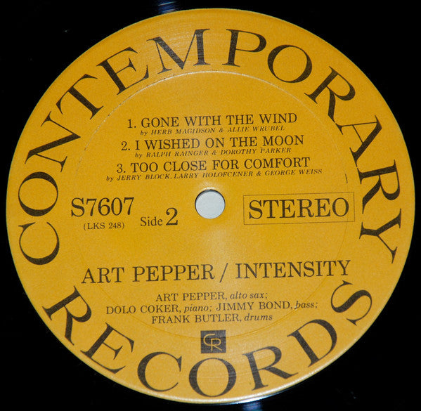 Art Pepper ~ Intensity (Vinyl) - Djungel & Jazz