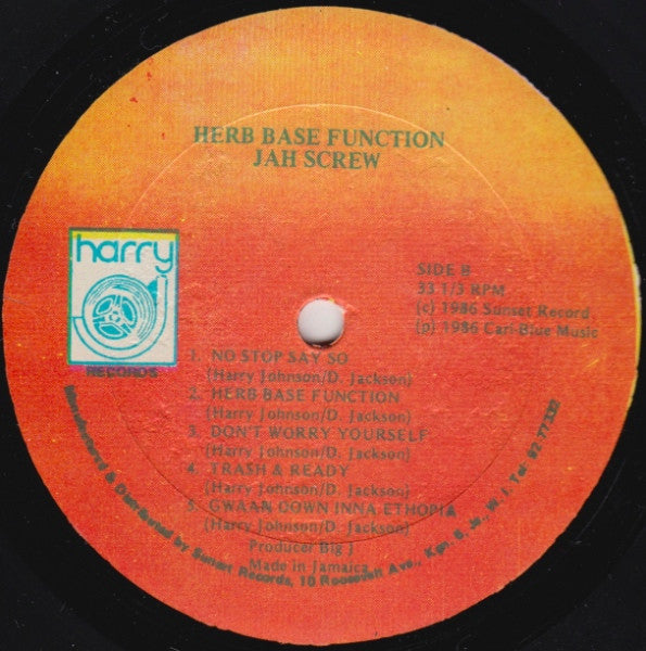 Jah Screw (2) : Herb Base Function (LP, Album)