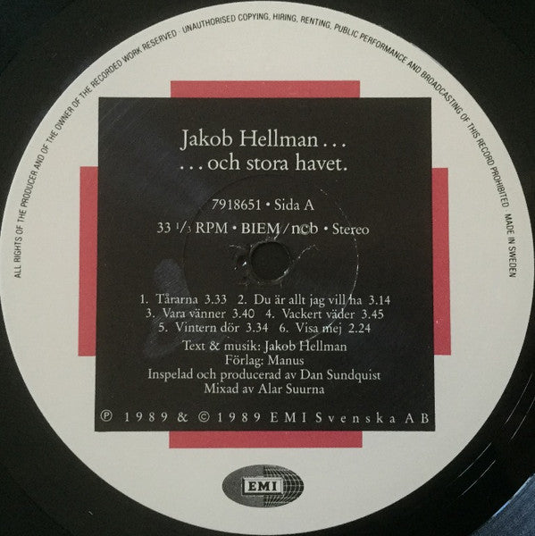 Jakob Hellman : ...Och Stora Havet (LP, Album)