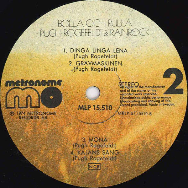Pugh Rogefeldt & Rainrock ~ Bolla Och Rulla (Vinyl) - Djungel & Jazz