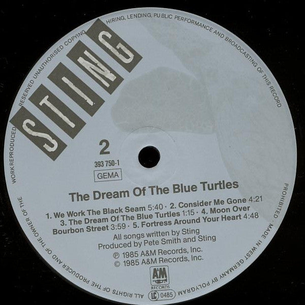 Sting ~ The Dream Of The Blue Turtles (Vinyl) - Djungel & Jazz