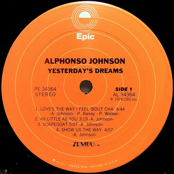 Alphonso Johnson : Yesterday's Dreams (LP, Album, San)