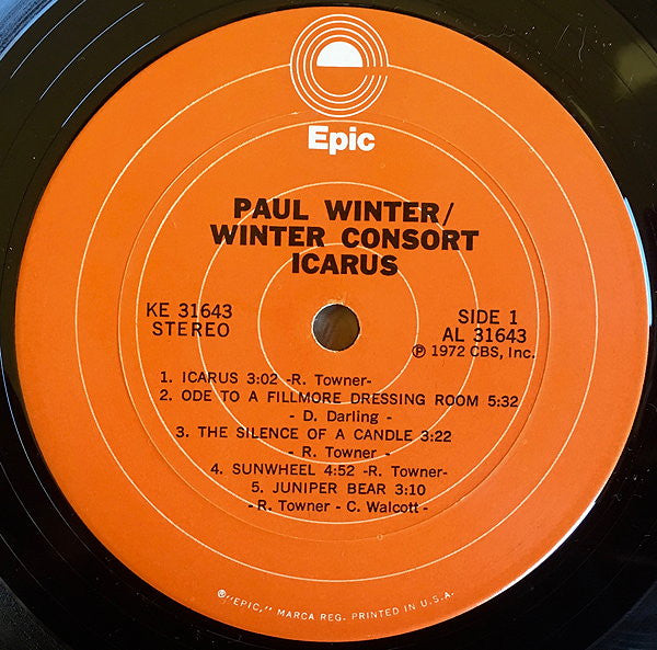 Paul Winter / Winter Consort ~ Icarus (Vinyl) - Djungel & Jazz