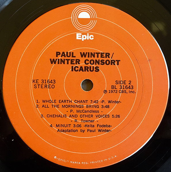 Paul Winter / Winter Consort ~ Icarus (Vinyl) - Djungel & Jazz