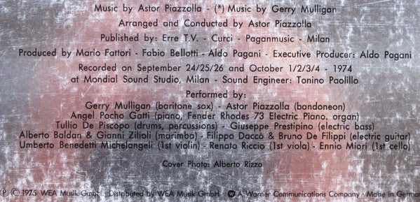 Gerry Mulligan / Astor Piazzolla ~ Tango Nuevo (Vinyl) - Djungel & Jazz