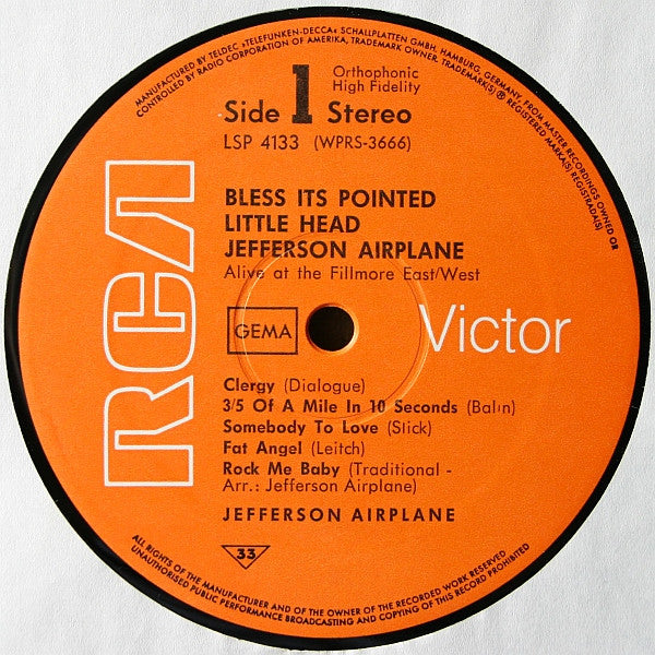 Jefferson Airplane ~ Bless Its Pointed Little Head (Vinyl) - Djungel & Jazz