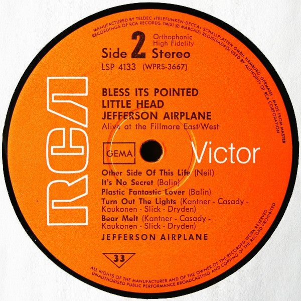 Jefferson Airplane ~ Bless Its Pointed Little Head (Vinyl) - Djungel & Jazz