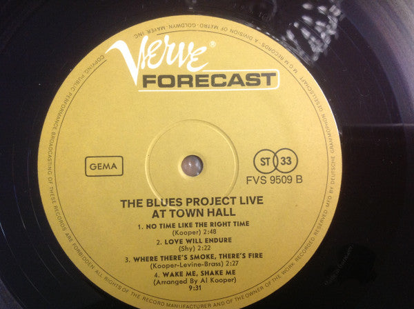 The Blues Project ~ Live At Town Hall (Vinyl) - Djungel & Jazz