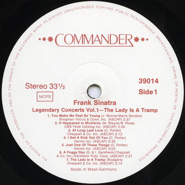 Frank Sinatra ~ Legendary Concerts (Vinyl) - Djungel & Jazz