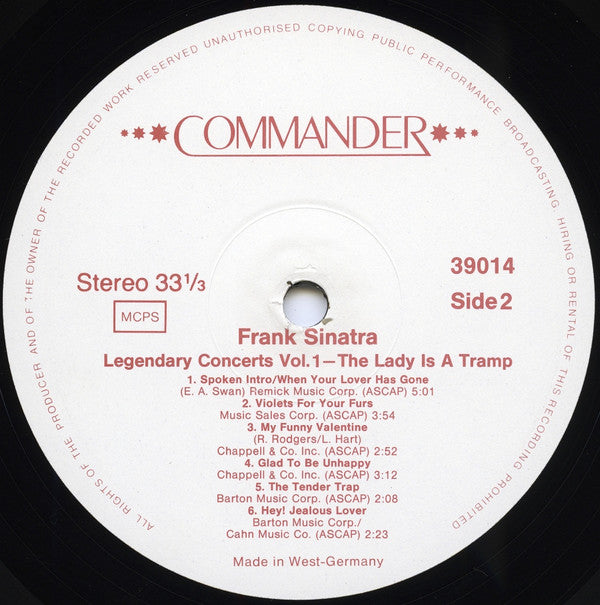 Frank Sinatra ~ Legendary Concerts (Vinyl) - Djungel & Jazz